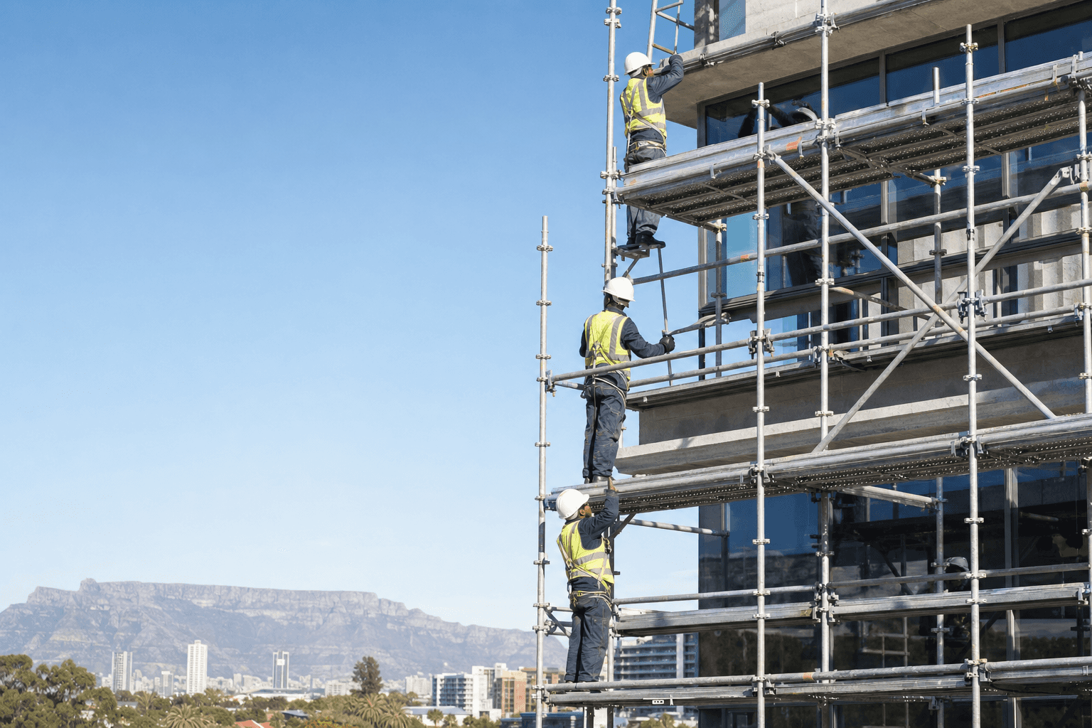 Scaffolding access installed for work at height in Cape Town